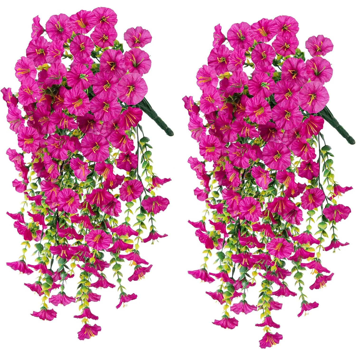 2pcs UV-Resistant Artificial Morning Glory & Eucalyptus Hanging Decor - Perfect for Home, Garden, Weddings | Versatile Outdoor