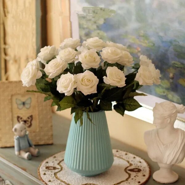 3/5/10/20pcs Roses Artificial Flowers Rose Flower Branch Artificial Red Roses Realistic Fake Rose for Wedding Home Decor - Image 6