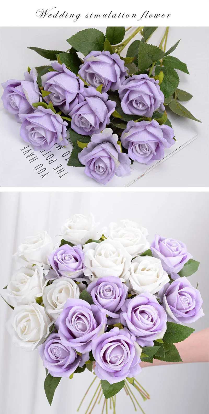 3/5/10/20pcs Roses Artificial Flowers Rose Flower Branch Artificial Red Roses Realistic Fake Rose for Wedding Home Decor