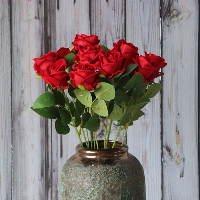 3/5/10/20pcs Roses Artificial Flowers Rose Flower Branch Artificial Red Roses Realistic Fake Rose for Wedding Home Decor
