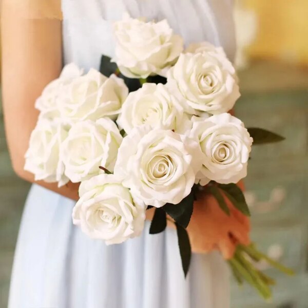3/5/10/20pcs Roses Artificial Flowers Rose Flower Branch Artificial Red Roses Realistic Fake Rose for Wedding Home Decor - Image 5