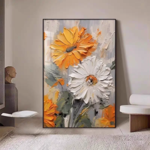 High Quality, Knife Flower Abstract Heavy Texture Oil Painting, Custom Artwork, Modern Canvas Art, Decor Wall Picture, No Framed