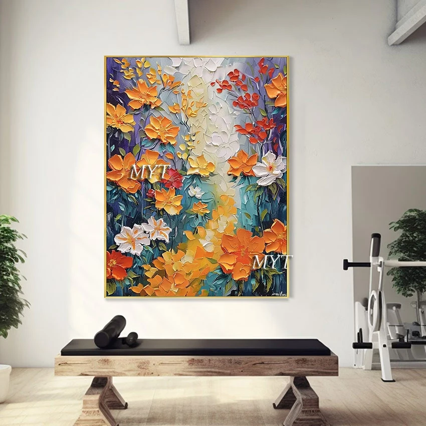 High Quality, Knife Flower Abstract Heavy Texture Oil Painting, Custom Artwork, Modern Canvas Art, Decor Wall Picture, No Framed