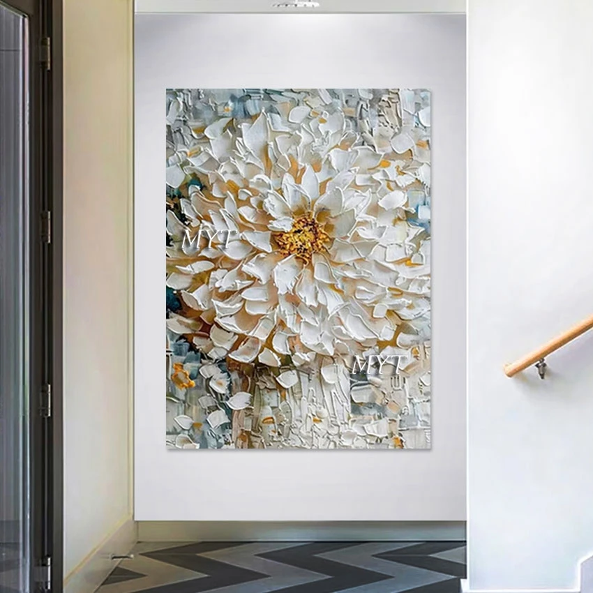 High Quality, Knife Flower Abstract Heavy Texture Oil Painting, Custom Artwork, Modern Canvas Art, Decor Wall Picture, No Framed