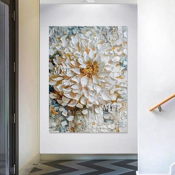 High Quality, Knife Flower Abstract Heavy Texture Oil Painting, Custom Artwork, Modern Canvas Art, Decor Wall Picture, No Framed - Image 4