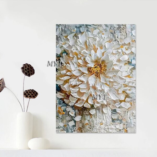 High Quality, Knife Flower Abstract Heavy Texture Oil Painting, Custom Artwork, Modern Canvas Art, Decor Wall Picture, No Framed - Image 5