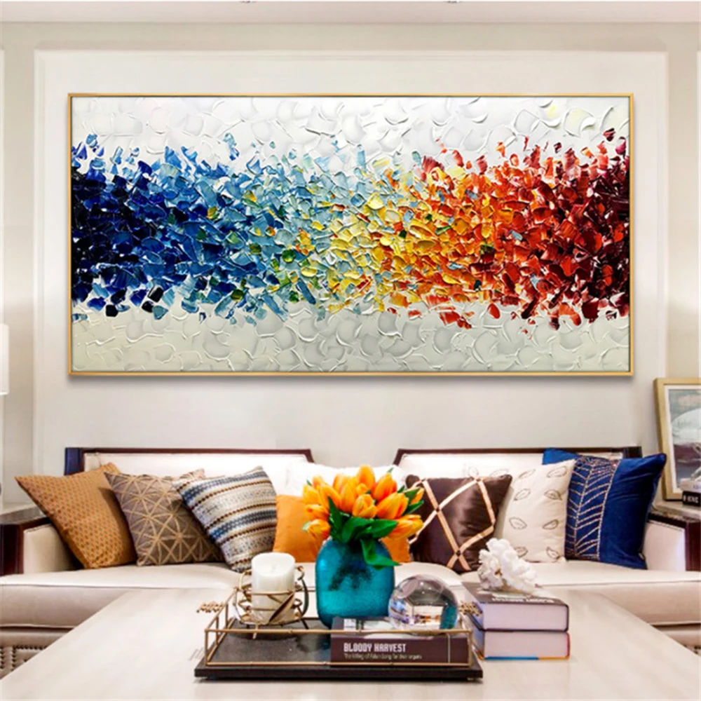 Arthyx Handpainted Palette Knife Oil Painting On Canvas,Large Abstract Poster,Wall Art Picture,Room Decor,Modern Home Decoration