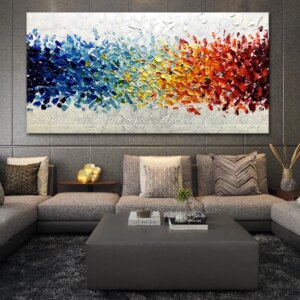 Arthyx Handpainted Palette Knife Oil Painting On Canvas,Large Abstract Poster,Wall Art Picture,Room Decor,Modern Home Decoration