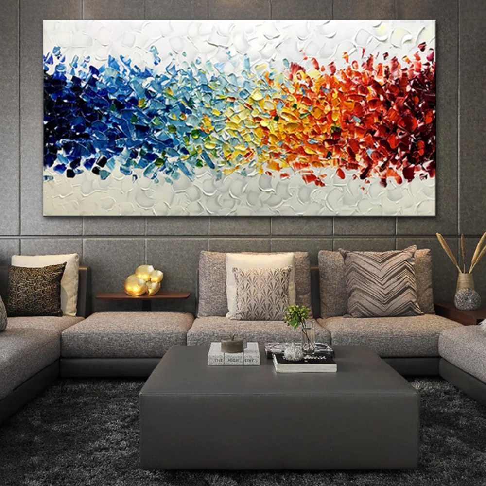 Arthyx Handpainted Palette Knife Oil Painting On Canvas,Large Abstract Poster,Wall Art Picture,Room Decor,Modern Home Decoration