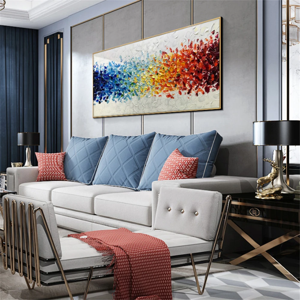 Arthyx Handpainted Palette Knife Oil Painting On Canvas,Large Abstract Poster,Wall Art Picture,Room Decor,Modern Home Decoration