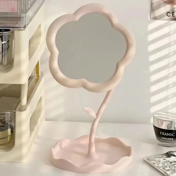Mirror Desktop Flower Mirrors Creative Dormitory Desktop Online Celebrity Gao Yan Value Mirrors for Bedroom Home Decor Mirror - Image 2