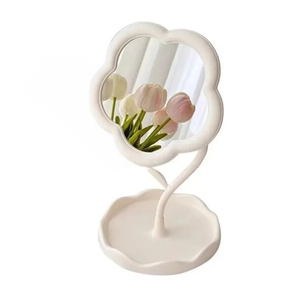 Mirror Desktop Flower Mirrors Creative Dormitory Desktop Online Celebrity Gao Yan Value Mirrors for Bedroom Home Decor Mirror - Image 3