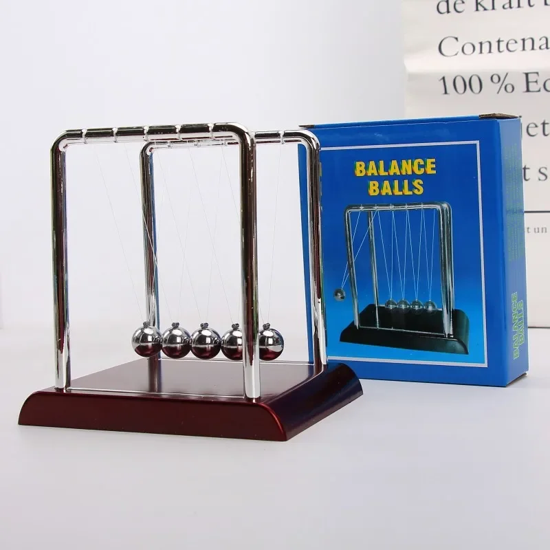 Newton Cradle Balance Steel Balls Perpetual Motion Collision Ball School Teaching Physics Science Pendulum Toy Home Decoration