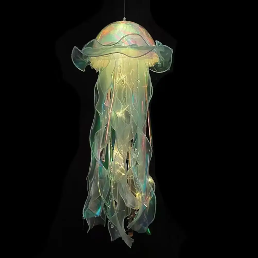 DIY Jellyfish Lantern Under The Sea Colorful Jellyfish Lamp Girl Bedroom Atmosphere Decoration Lamp Mermaid Theme Party Decor