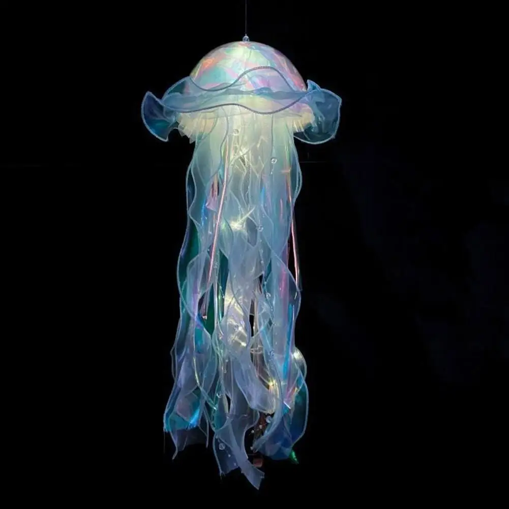 DIY Jellyfish Lantern Under The Sea Colorful Jellyfish Lamp Girl Bedroom Atmosphere Decoration Lamp Mermaid Theme Party Decor