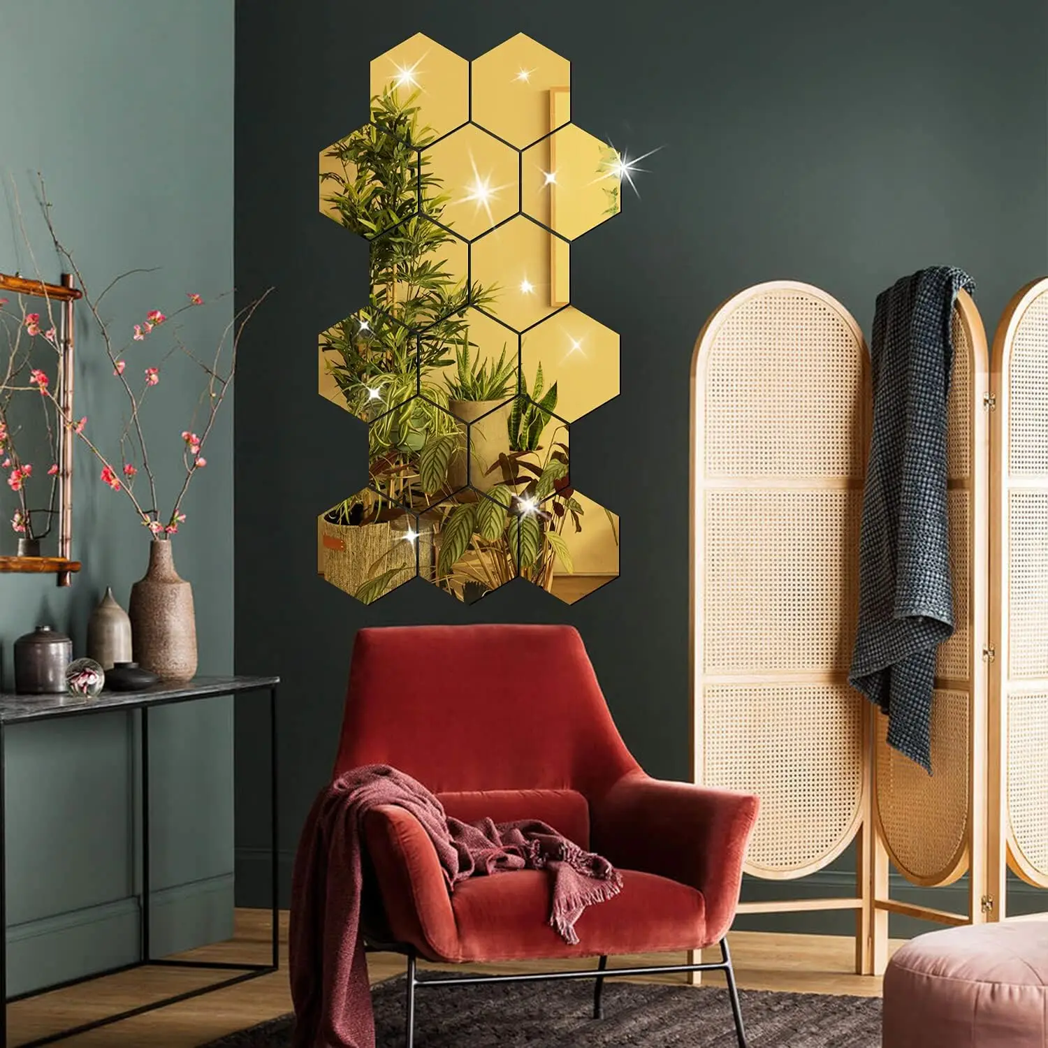 6/12pcs 3D Hexagon Mirror Wall Sticker Rose Gold DIY TV Background Living Room Stickers Wall Decor Bedroom Bathroom Home Decor 6/12pcs 3D Hexagon Mirror Wall Sticker Rose Gold DIY TV Background Living Room Stickers Wall Decor Bedroom Bathroom Home Decor