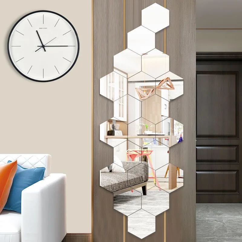 6/12pcs 3D Hexagon Mirror Wall Sticker Rose Gold DIY TV Background Living Room Stickers Wall Decor Bedroom Bathroom Home Decor 6/12pcs 3D Hexagon Mirror Wall Sticker Rose Gold DIY TV Background Living Room Stickers Wall Decor Bedroom Bathroom Home Decor