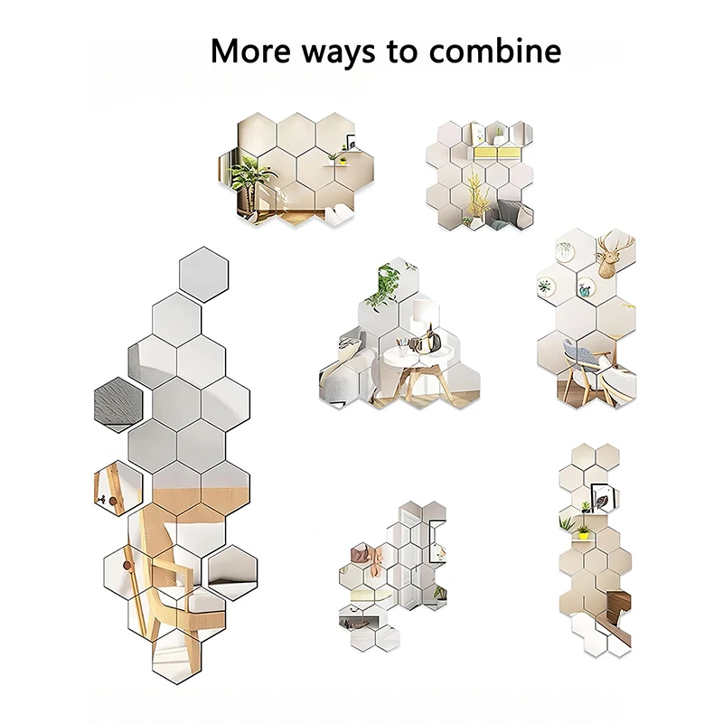 6/12pcs 3D Hexagon Mirror Wall Sticker Rose Gold DIY TV Background Living Room Stickers Wall Decor Bedroom Bathroom Home Decor 6/12pcs 3D Hexagon Mirror Wall Sticker Rose Gold DIY TV Background Living Room Stickers Wall Decor Bedroom Bathroom Home Decor