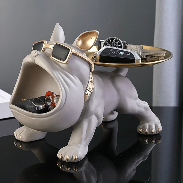 30cm Home Decor Bulldog Figurine Dog Statue Storage Box Animal Ornament Resin Craft Art Sculpture Figurine Home Puppy Sculpture - Image 2