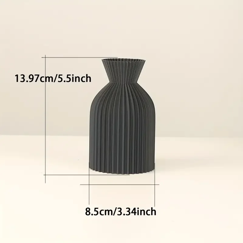 Elegant Black Plastic Vase - Boho Chic Decorative Centerpiece for Home, Office, and Living Room Elegant Black Plastic Vase - Boho Chic Decorative Centerpiece for Home, Office, and Living Room