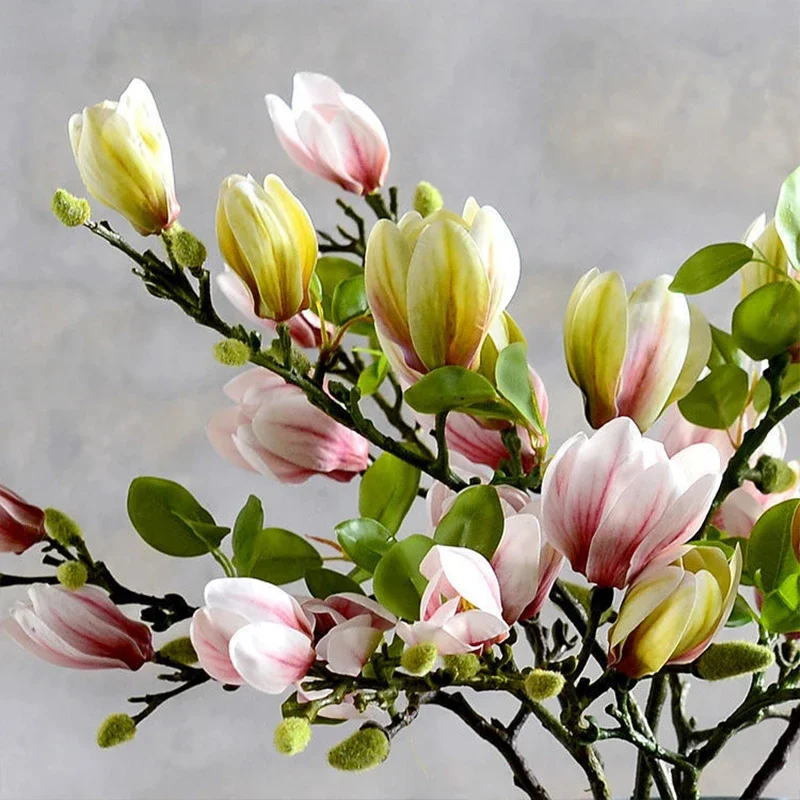 Artificial Magnolia Flower Branch For Home Living Room Decoration Fake Silk Flower Plant Wedding Party Simulation Flower Bouquet - Image 5