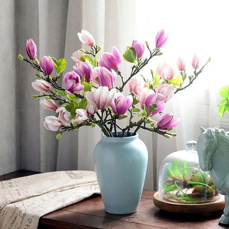 Artificial Magnolia Flower Branch For Home Living Room Decoration Fake Silk Flower Plant Wedding Party Simulation Flower Bouquet Artificial Magnolia Flower Branch For Home Living Room Decoration Fake Silk Flower Plant Wedding Party Simulation Flower Bouquet