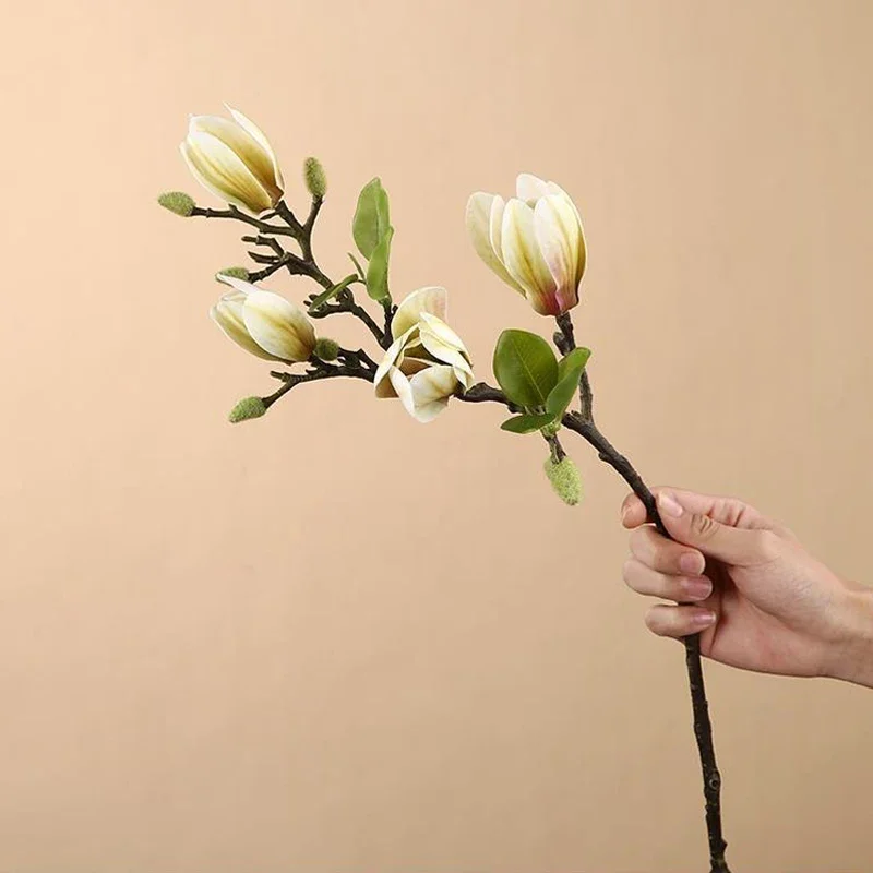 Artificial Magnolia Flower Branch For Home Living Room Decoration Fake Silk Flower Plant Wedding Party Simulation Flower Bouquet Artificial Magnolia Flower Branch For Home Living Room Decoration Fake Silk Flower Plant Wedding Party Simulation Flower Bouquet