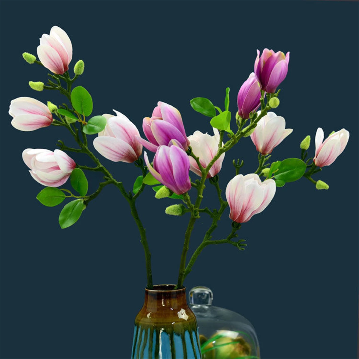 Artificial Magnolia Flower Branch For Home Living Room Decoration Fake Silk Flower Plant Wedding Party Simulation Flower Bouquet Artificial Magnolia Flower Branch For Home Living Room Decoration Fake Silk Flower Plant Wedding Party Simulation Flower Bouquet
