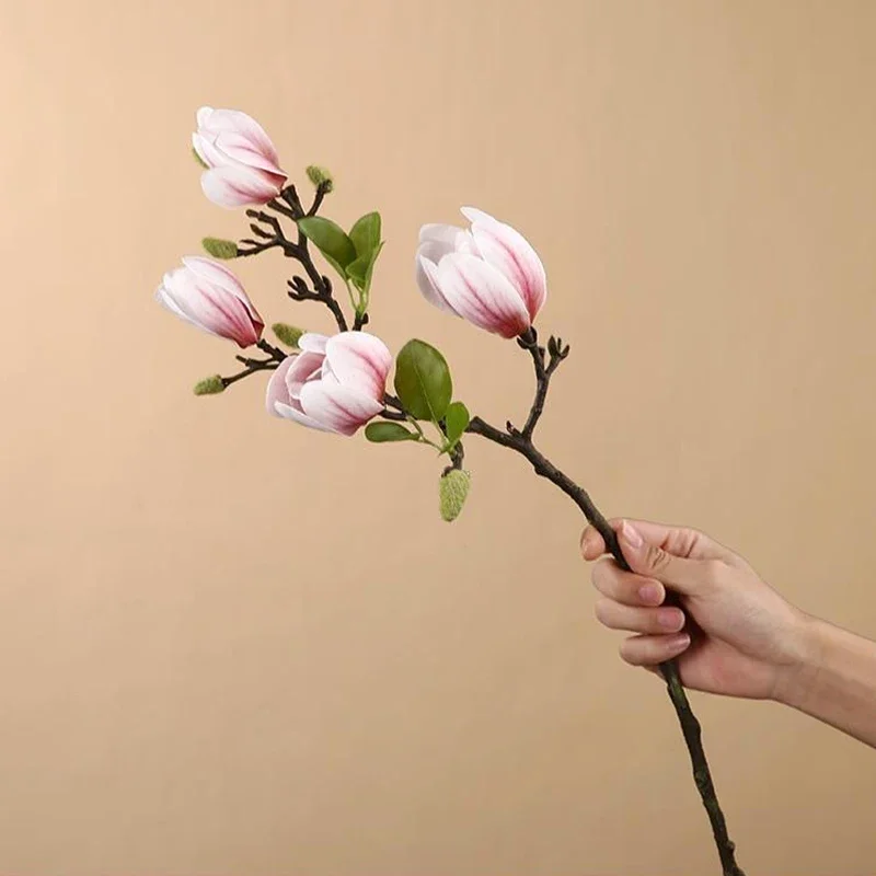 Artificial Magnolia Flower Branch For Home Living Room Decoration Fake Silk Flower Plant Wedding Party Simulation Flower Bouquet Artificial Magnolia Flower Branch For Home Living Room Decoration Fake Silk Flower Plant Wedding Party Simulation Flower Bouquet