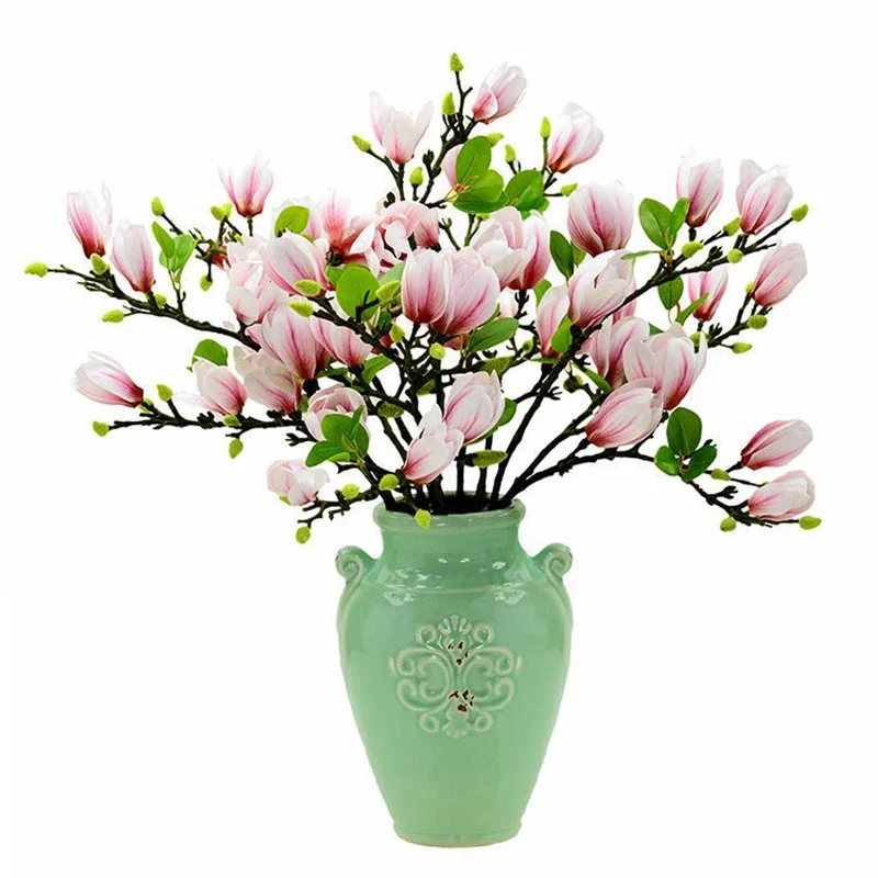 Artificial Magnolia Flower Branch For Home Living Room Decoration Fake Silk Flower Plant Wedding Party Simulation Flower Bouquet Artificial Magnolia Flower Branch For Home Living Room Decoration Fake Silk Flower Plant Wedding Party Simulation Flower Bouquet