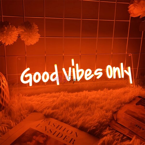 Good Vibes Only Neon Led Sign Wedding Party Decoration Neon LED Night Lights USB Bedroom Party Wall Decor Boardsign Neon Lamps - Image 2