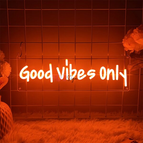 Good Vibes Only Neon Led Sign Wedding Party Decoration Neon LED Night Lights USB Bedroom Party Wall Decor Boardsign Neon Lamps - Image 4