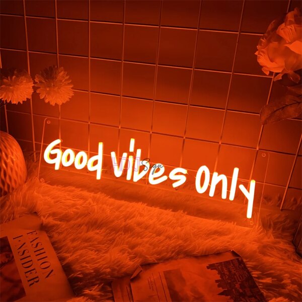 Good Vibes Only Neon Led Sign Wedding Party Decoration Neon LED Night Lights USB Bedroom Party Wall Decor Boardsign Neon Lamps - Image 3