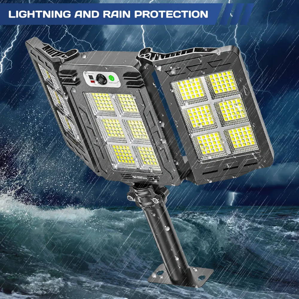 LED Solar Sensor Street Lights Waterproof 3 Light Modes Outdoor Wall Lamp for Garden Yard Balcony Camping Decor