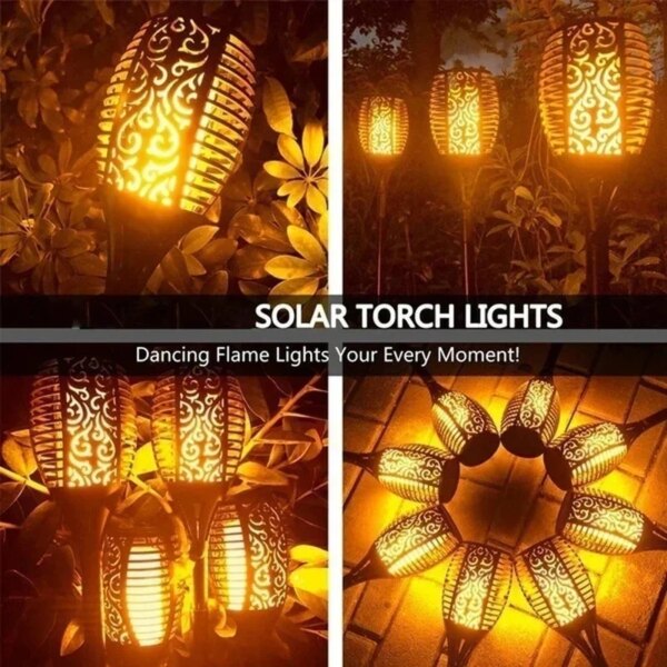 4/2/1Pcs Solar Flame Lights Torch Flickering Light Waterproof Garden Decoration Outdoor Lawn Tiki Led Path Yard Patio Floor Lamp - Image 4