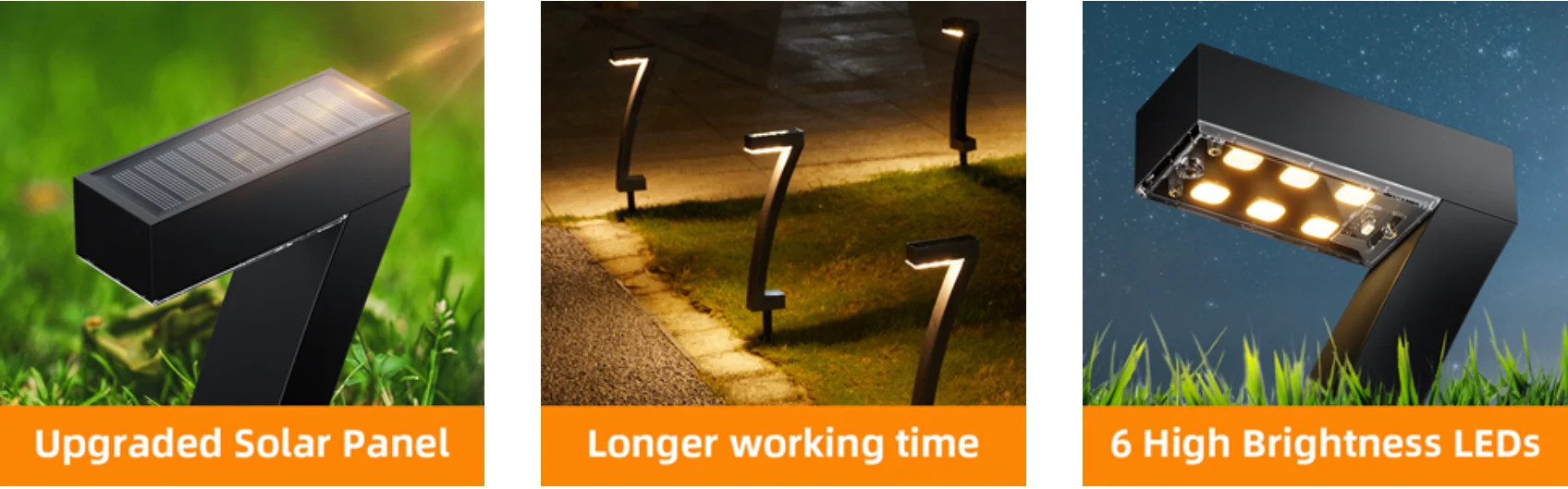 6Pack Bright Solar Outdoor Lights Pathway, 12 Hrs Solar Garden Lights, Auto On/Off for Outside Landscape Path Yard Walkway