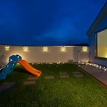 Lightess Solar Lights for Steps Deck Solar Stair Light Outdoor Waterproof Stainless Steel LED Fence Light for Garden Pathway