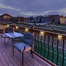 Lightess Solar Lights for Steps Deck Solar Stair Light Outdoor Waterproof Stainless Steel LED Fence Light for Garden Pathway
