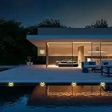 Lightess Solar Lights for Steps Deck Solar Stair Light Outdoor Waterproof Stainless Steel LED Fence Light for Garden Pathway