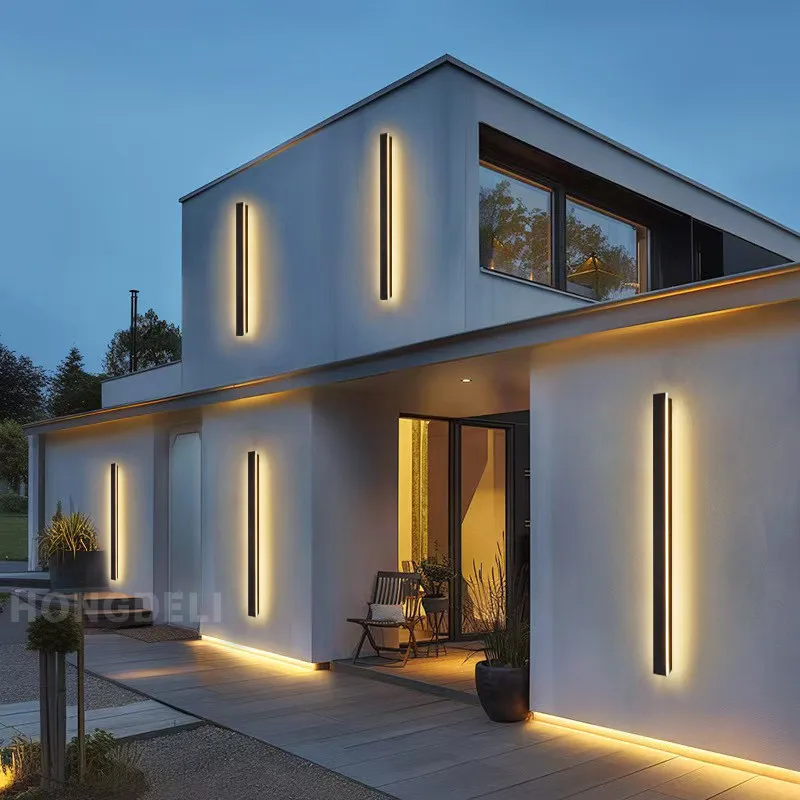 Waterproof outdoor wall light LED long wall light IP65 aluminum Garden villa porch decorative light 110V 220V outdoor lighting - Image 2