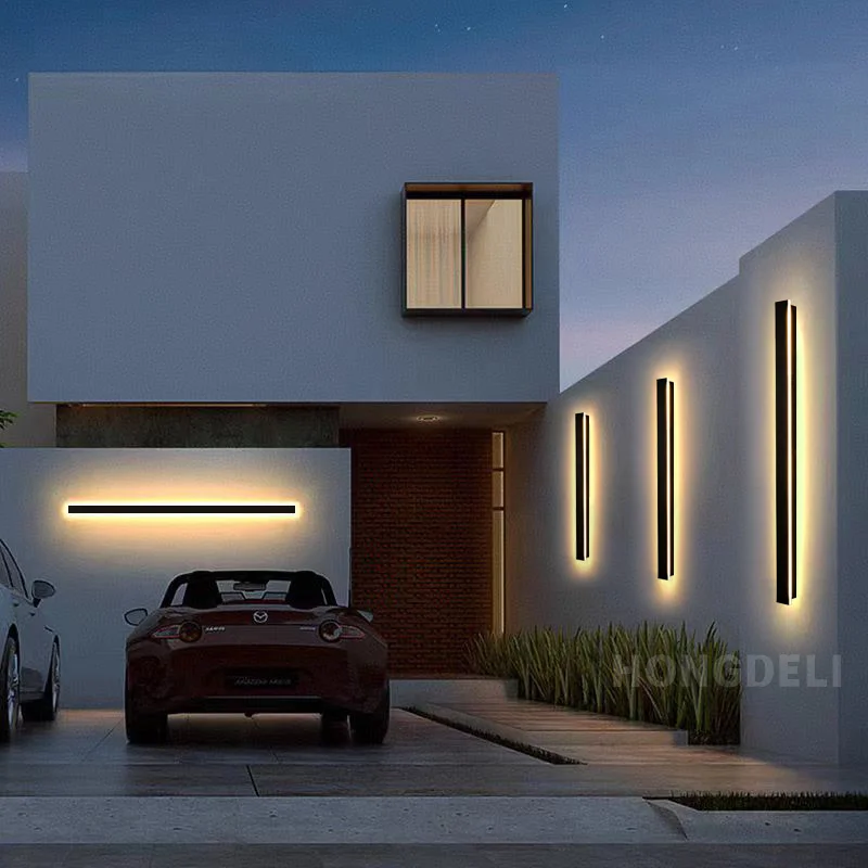 Waterproof outdoor wall light LED long wall light IP65 aluminum Garden villa porch decorative light 110V 220V outdoor lighting