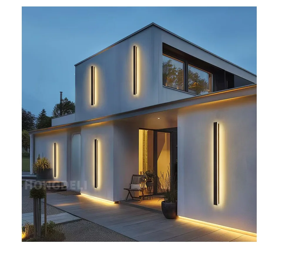 Waterproof outdoor wall light LED long wall light IP65 aluminum Garden villa porch decorative light 110V 220V outdoor  lighting