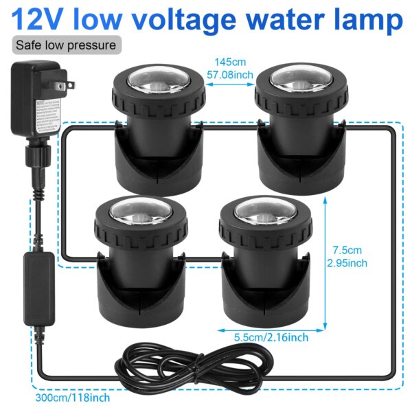 RGB Submersible 1/2/3/4 LED Lights Waterproof IP68 Underwater Fountain Pond Spot Light Dimmable Swimming Pool Landscape Lamp - Image 2