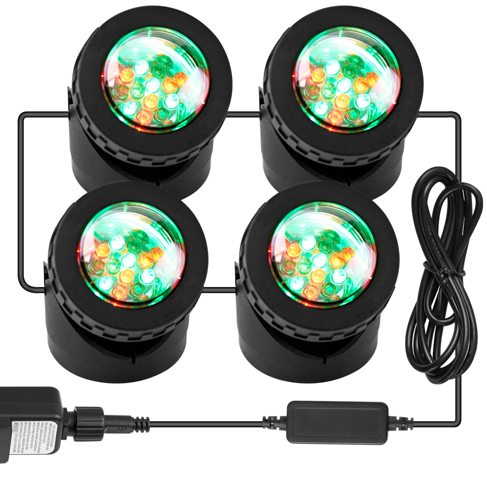 RGB Submersible 1/2/3/4 LED Lights Waterproof IP68 Underwater Fountain Pond Spot Light Dimmable Swimming Pool Landscape Lamp