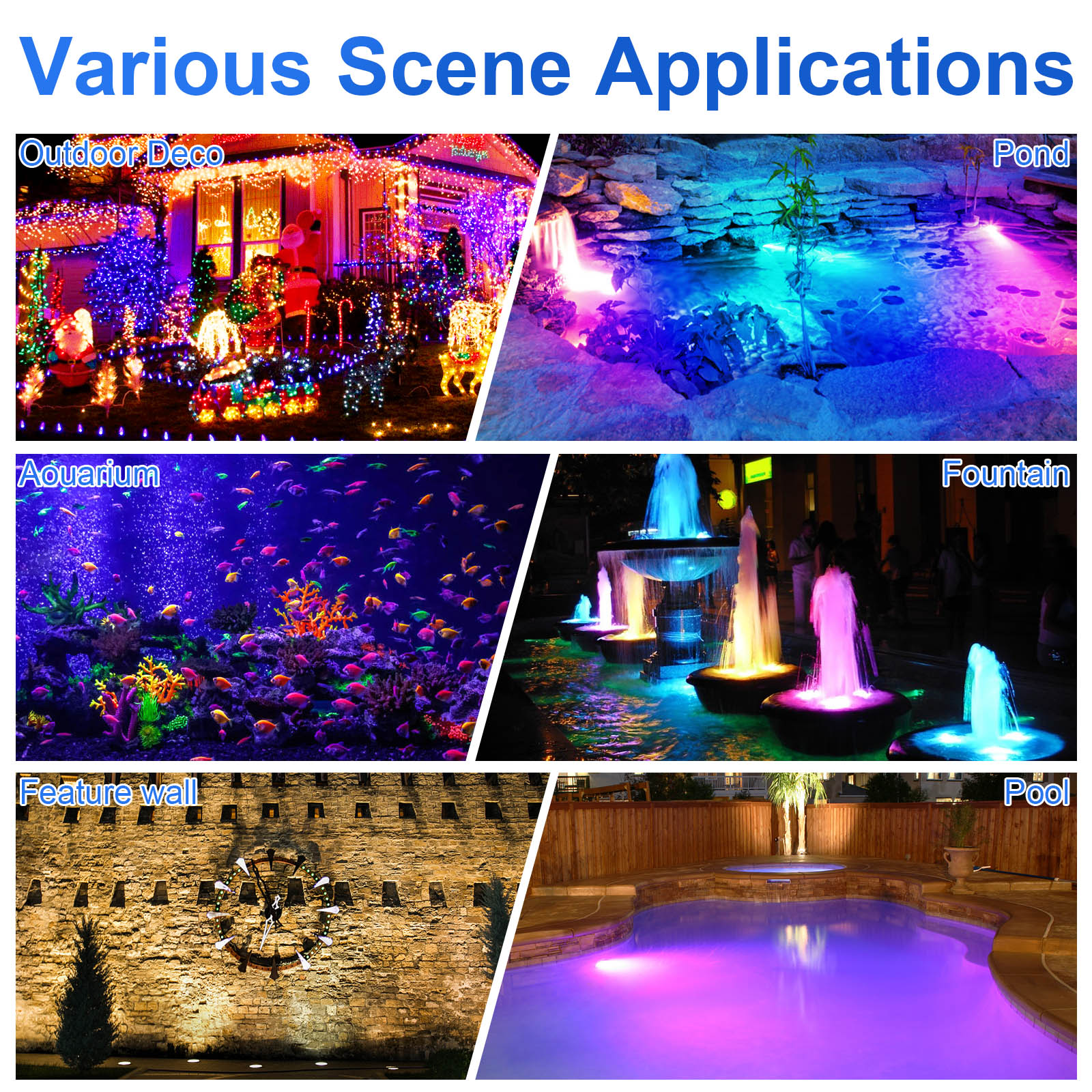 RGB Submersible 1/2/3/4 LED Lights Waterproof IP68 Underwater Fountain Pond Spot Light Dimmable Swimming Pool Landscape Lamp