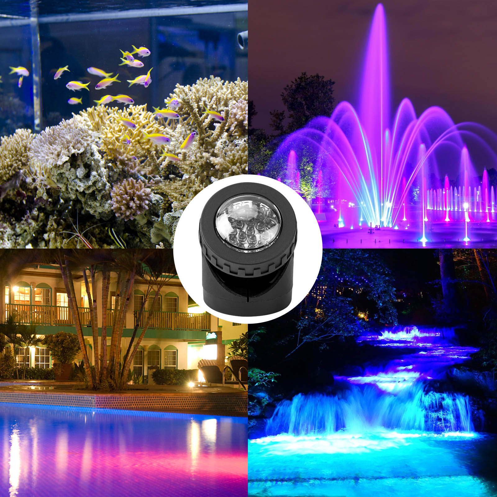 RGB Submersible 1/2/3/4 LED Lights Waterproof IP68 Underwater Fountain Pond Spot Light Dimmable Swimming Pool Landscape Lamp