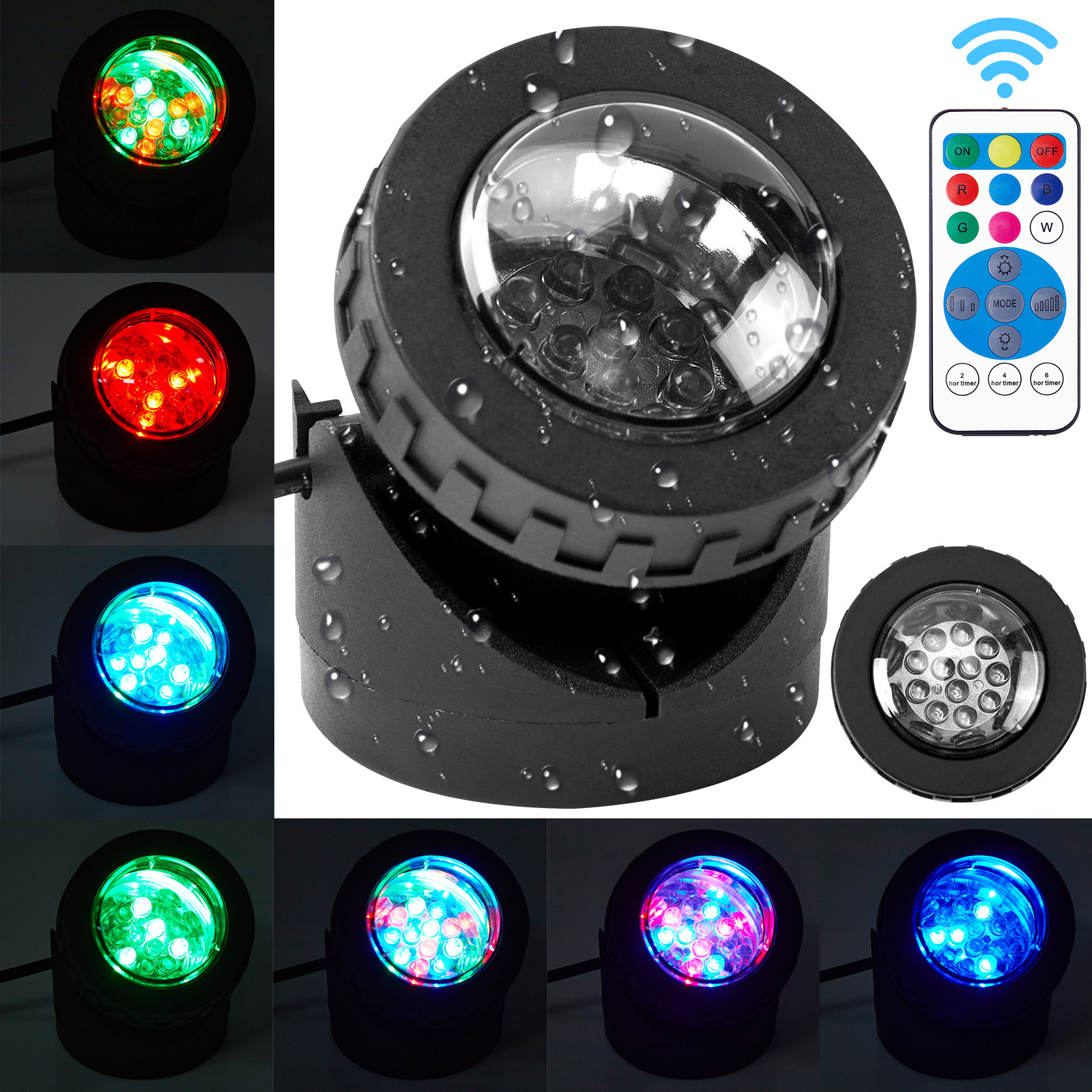 RGB Submersible 1/2/3/4 LED Lights Waterproof IP68 Underwater Fountain Pond Spot Light Dimmable Swimming Pool Landscape Lamp