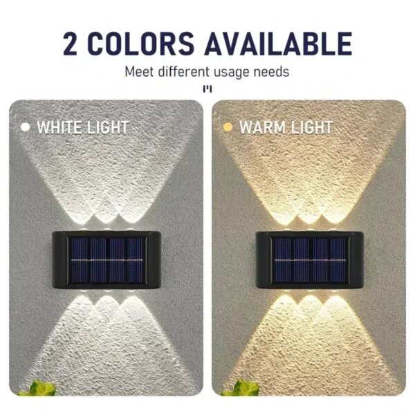 Solar LED Light Outdoor Waterproof Wall Lamp Dusk to Dawn Fence Lighting for Summer Garden Yard Porch Walkway Camping Home Decor - Image 2