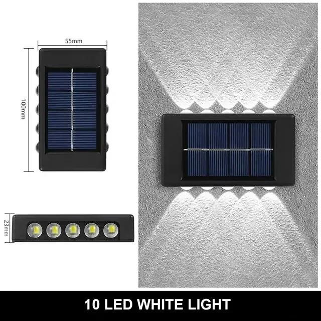 Solar LED Light Outdoor Waterproof Wall Lamp Dusk to Dawn Fence Lighting for Summer Garden Yard Porch Walkway Camping Home Decor