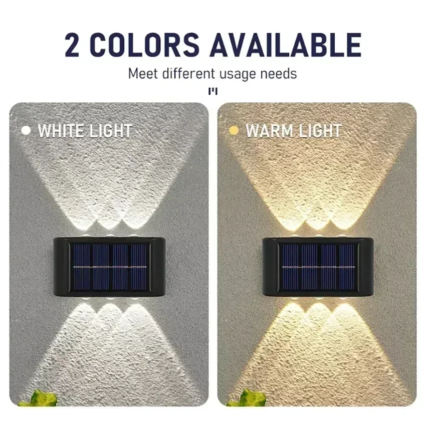 Solar LED Light Outdoor Waterproof Wall Lamp Dusk to Dawn Fence Lighting for Summer Garden Yard Porch Walkway Camping Home Decor